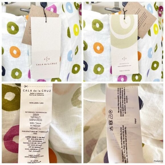 Cala de la Cruz Sabina linen midi Dress Taffy Multi color Medium - Picture 10 of 12
